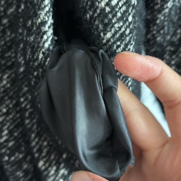 ANNE KLEIN | black and white polyester and wool winter coat, with pockets Size L - Picture 11 of 11